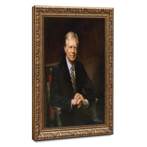 Toile portrait officiel Jimmy Carter pour habiller un mur de bureau vide avec cadre