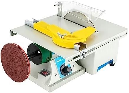 Mini 5 in 1 Lapidary Saw 110V 750W Benchtop Gem Polishing Grinding Machine 800-10000rpm Speed Multifunctional Jewelry Making Polisher for Cutting Rocks