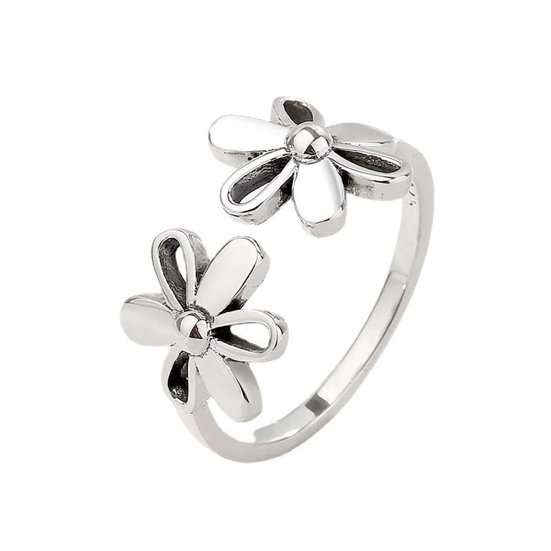 jin yu jia yuanS925 sterling silver open ring plain ring flower lady's silver ring