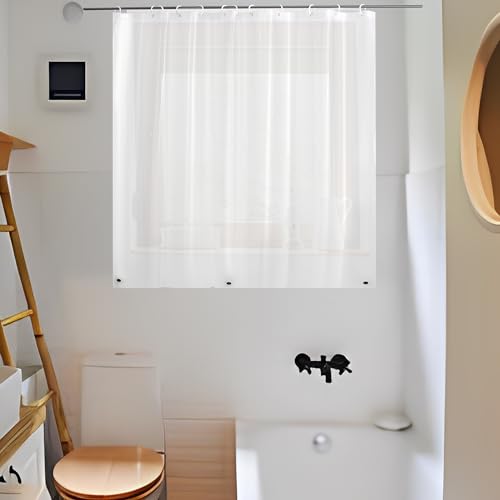 ABSENK Waterproof Shower Curtain for Window Inside Shower Plastic Bathroom Window Curtain Waterproof Heavy Duty Vinyl Peva with Hooks Silky Frost 40x36