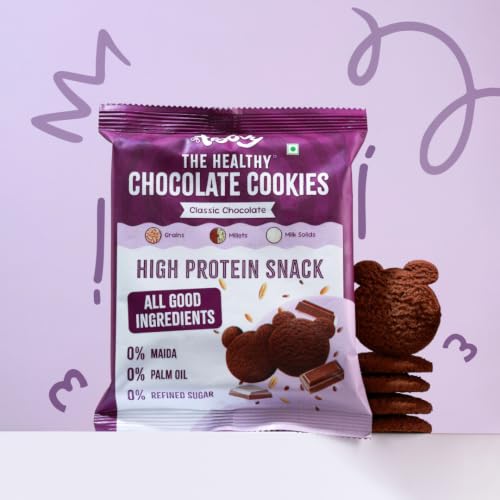 Image of Troovy Healthy Chocolate Cookies| Made with goodness of Millets, Ragi, Jowar and Whole Wheat | All Natural Ingredients | Made with Jaggery, No Processed Sugar | 80gm (Pack of 1)