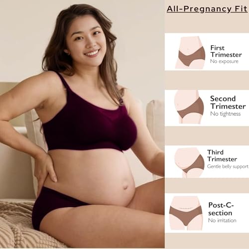 Image of FASHIOSPICE Comfy Maternity Panties| Low Waist V Shape Design Hipster| Super Comfortable Even After C-Section Delivery of Pregnant Women| Pure Cotton
