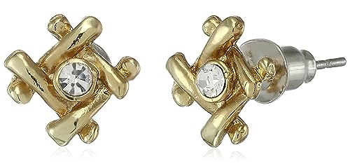 Estele 24kt Gold Plated Twisted Pattern CZ Stud Earring for Women (B095CN2J84) Amazon Price History, Amazon Price Tracker