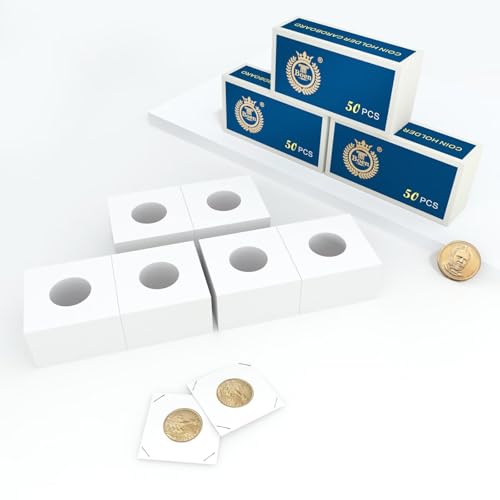 Boen 150Pcs Coin Flips 25mm/(0.98 Inch) .Coin Flips for Quarter. Coin Holders for Colletors The Coin Collection Supplies The Coin Cardboard Coin Flips for Coin Collection