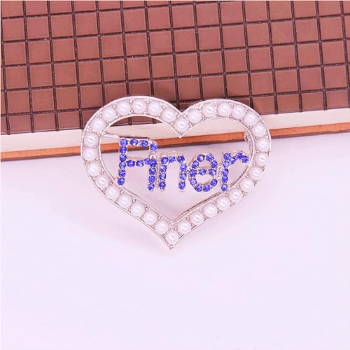 Image of Sorority Silver Soror Heart Letters Finer Brooch Zeta Greek Society Jewelry For Women