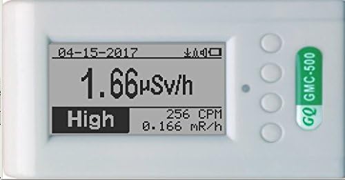GQ GMC-500 display showing normal radiation reading