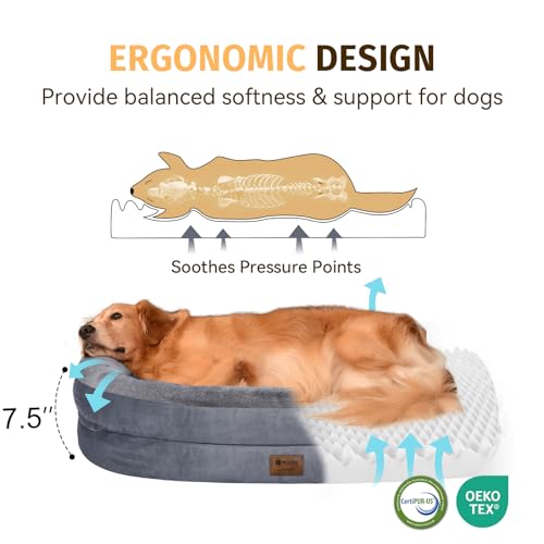 Orthopedic Washable Large Dog Bed: Waterproof Pet Bed with Bolsters - Removable Washable Cover for L XL XXL Large Sized Dog Bed - Non-Slip Bottom - Image 4