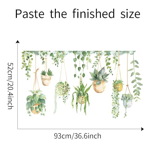 ウォールステッカー 観葉植物 緑の籐 おしゃれ 葉緑の鉢植え 花 植木鉢 おしゃれ 壁かざり はがせる 壁紙シール 防水 ウォールすてっかー 剥がせる 防水壁すてっかー 壁シール 剥がせる お花 リビングルーム 寝室 子供部屋 wall sticker decoration 93*52cm(マルチカラー（04）) [1]