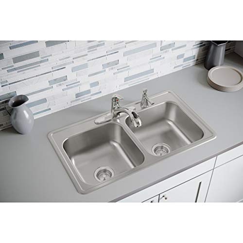 Image of Elkay DSE233193 Dayton Equal Double Bowl Drop-in Stainless Steel Sink