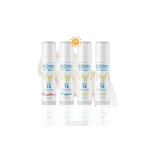 IceCream Bálsamos labiales Sunburn Shield Hidratante labial, resistente al agua para labios, cuidado de labios para todas las edades, libre de
