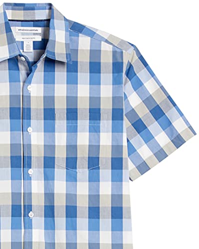 Image of Amazon Essentials Men's Regular-Fit Short-Sleeve Poplin Shirt, Collared, Washed