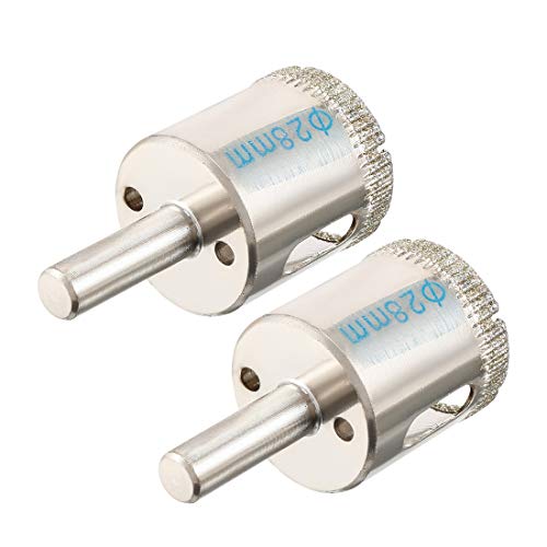 sourcingmap 2PCS 28mm Diamond Coated Hole Saw Drill Bits for Glass Ceramic Tile Marble Rock Porcelain Bottles Pots Brick - Image 3