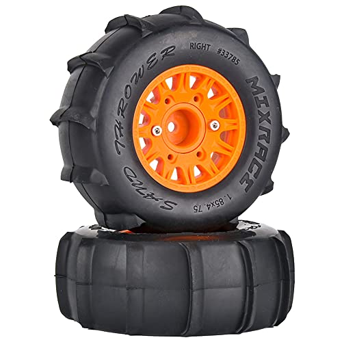 4Pcs Rubber Sand Tires Wheels12Mm/14Mm/17Mm Hex Rc Wheels And Tires For 1/10 Scale Arrma Senton Tires Traxxas Slash Tires Axial Redcat Rc4Wd Hex Detachable Replacement Snow Tires Desert Tires #TOP2