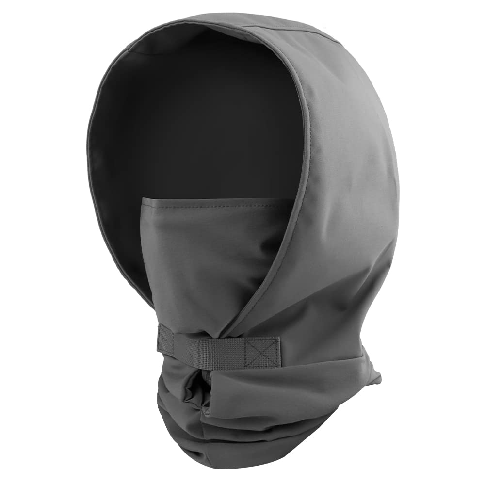 Cordura Headgear for Airsoft Mask Goggles, Light, Quick Dry, Soft and Durable Tactical Headgear Nylon Fabric Hood, Tactical Balaclava with Stretch Fabric Mask and Hook & Loop Fastener (Wolf Grey)