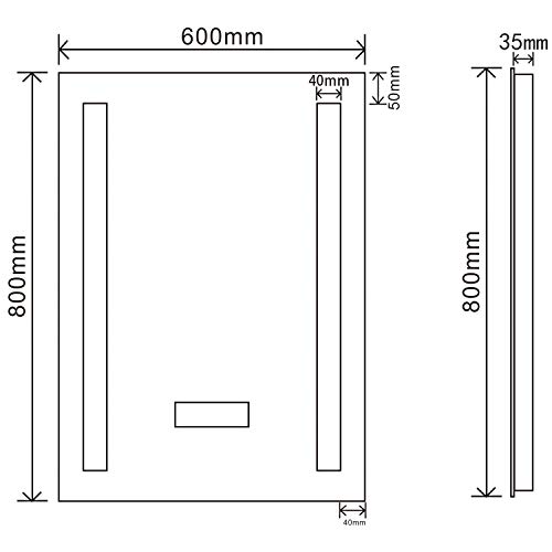 ELEGANT 800x600mm Backlit Illuminated Bluetooth Bathroom Mirror with Shaver Socket, Wall Mounted Vanity Mirror with Anti-Fog, Dimmable Touch Switch Control Time Display LED Smart Mirror - Image 7