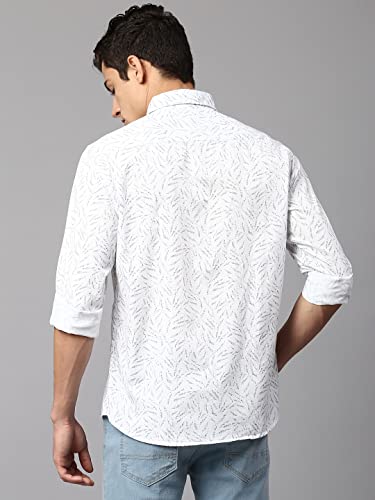Image of Dennis Lingo Men's Navy Slim Fit Cotton Casual Shirt