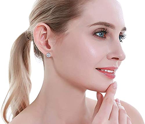 Surgical Steel Earrings Sterling Silver Earrings Stainless Studs For Most Ears 6 Pairs Round Clear Cubic Zirconia Earrings Multi Piercing Ears Cz Simulated Diamond Stud Earring Women Men Boys Girls… #TOP3