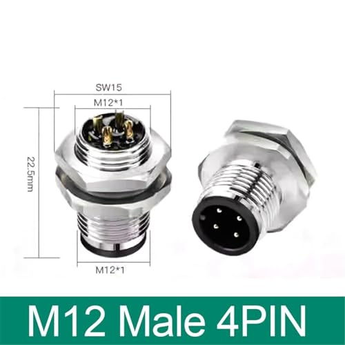 Conector de sensor M12 macho 4 pines con montaje posterior M1216 de alta resistencia 2