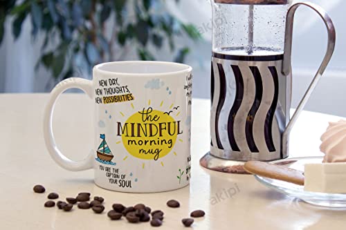 Image of The Mindful Morning Mug - Inspirational Ceramic Mug 11oz Designer Coffee /Tea Cup ARM574