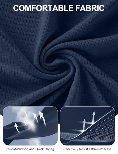 Image of Roadbox Men's Short Sleeve Swim Shirt, UPF 50+ Quick Dry Rash Guard, UV Sun Protection Water T-Shirt for Beach and Surfing