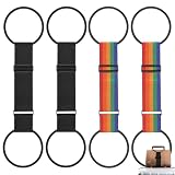 4 Pcs Elastic Fastening Belt for Luggage, Cinghia elastica per bagagli per valigie, cintura di fissaggio per bagagli per il fissaggio sicuro di bagaglio a mano, Nero Colorato