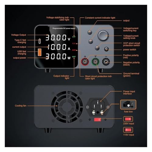 Alimentation CC 30V 10A variable stabilisée TPS 1203 avec ports USB - 7