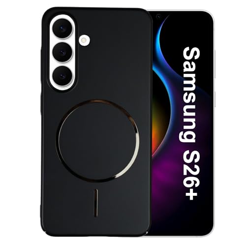 Image of AIBEX Ultra-Thin Mag-Saf Back Cover Case Compatible with Samsung S26 Plus| Slim Fit Scratch-Resistant Matte | Magnetic Wireless Charging | Microfibre Lining | Camera Protection (PC Material) - Black