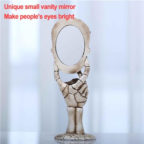 Espejo de maquillaje de calavera de resina original pequeño miniatura 4