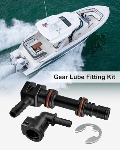 Image of 861163 Gear Lube Hose Connector Fit for MerCruiser Alpha One Gen 2 | Fit for Bravo 1 2 3 Sterndrives Replace 22-861150T02 22-861163, Gear Lube Fitting Kit