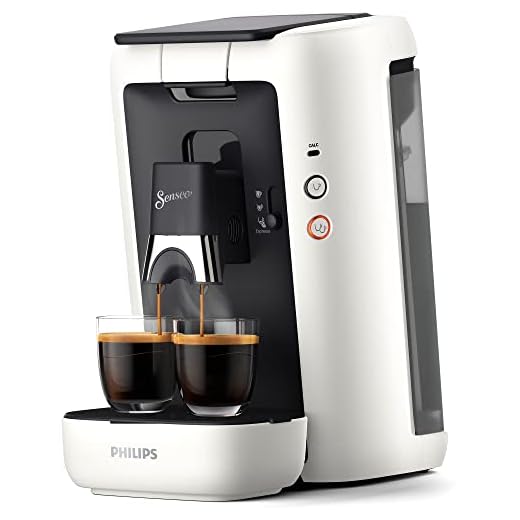 Philips Senseo Maestro CSA260/10 Machine à café à dosettes avec sélection de l'intensité du café et fonction mémo, réservoir d'eau de 1,2 litre, blanc