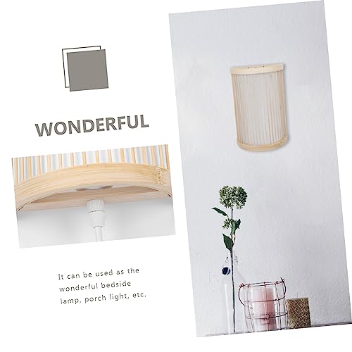 Lámpara de bambú tejido para pared aplique interior rústico ecológico NUOBESTY 6