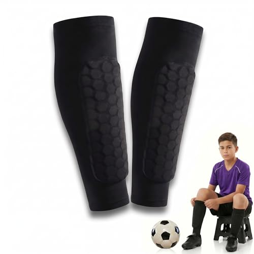 Soccer Shin Guards Shin Pads for Kids Youth Adult, Ski Shin Guards Calf Compression Sleeve with...