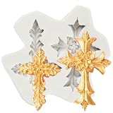 Sijiangmold Cruz de bautismo moldes de silicona Cruz Fondant para bautizo fiesta decoración de tartas chocolate cupcake Topper caramelo arcilla polímero pasta de flores