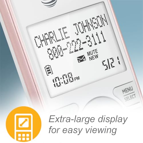 Image of AT&T CL82557 DECT 6.0 5-Handset Cordless Phone for Home with Answering Machine, Call Blocking, Caller ID Announcer, Intercom and Long Range, Rose Gold