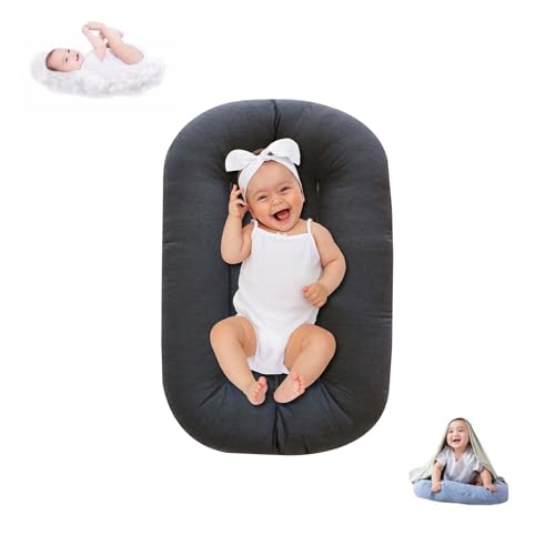 Image of Lucakuins Baby Lounger for Infants 0-12 Months, Bionic Design Baby Lounger Soft Organic Cotton Breathable Lounger, Newborn Babies Essentials Gifts