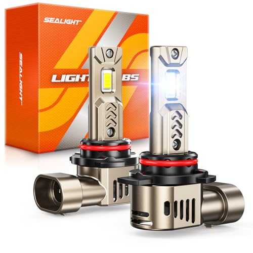 Image of SEALIGHT L2S 9012 LED Light Bulbs, 10X 45000LM Super Brighter 6500K Cool White, 9012 /HIR2 LED Bulb with 25000RPM Fan, 1:1 Mini Size, 70000Hrs Long Lifespan with IP68, Plug N Play, Pack of 2