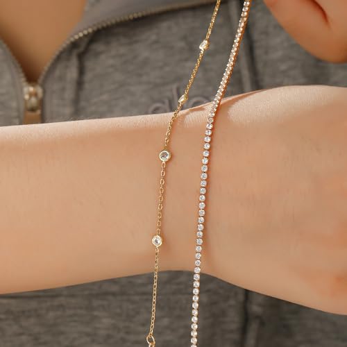 Image of Ritach Ankle Bracelets for Women Waterproof - 2 /3 /5PCS Gold /Silver Anklet