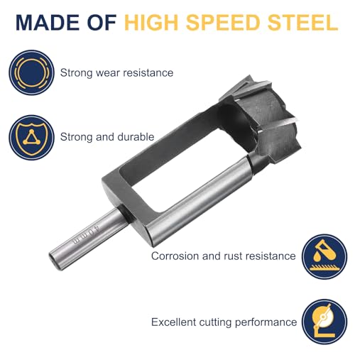 Image of HARFINGTON Wood Tenon Dowel Plug Cutter 40mm Metric Tenon Dowel Cutting Tools Drill Bit High Speed Steel Wood Plug Dowel Cutter with Round Shank for Woodworking Furniture Making