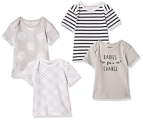 Image of Hanes Baby T-Shirt, Flexy Soft Stretch Shirt, Expandable Shoulder, 4-Pack