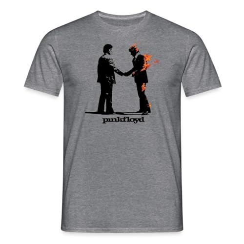 Spreadshirt Pink Floyd Couverture Et Logo T Shirt Homme, XXL, Graphite chiné