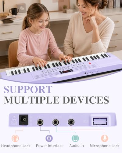 Image of Ktaxon 61 Key Keyboard Piano Electric Keyboard with Lighted Keys