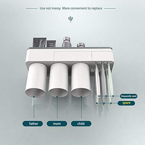 Home Bathroom Accessories Sets Magnetic Adsorption Toothbrush Holder with Toothpaste Squeezer Dispenser Storage Rack image 5