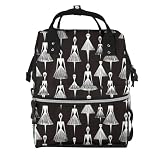 TZTTZT Abstract Dress Lady Print Diaper Bag Backpack, Toddler Baby Girl Boy Diaper Bag for Mom Dad, Mommy Bags Travel Baby Bags for Women Men