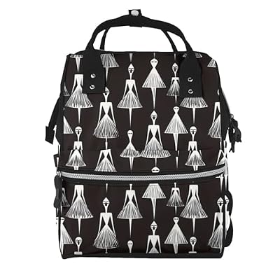 TZTTZT Abstract Dress Lady Print Diaper Bag Backpack, Toddler Baby Girl Boy Diaper Bag for Mom Dad, Mommy Bags Travel Baby Bags for Women Men