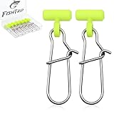 FishTrip Sinker Slides for Fishing Rigs - 25/50/100pcs Heavy Duty Sinker Slider with Duo Lock Snaps, Fishing Weights Sinkers Connector for Saltwater & Fish Fider Catfish Rigs