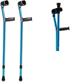 Forearm Crutches Adjustable Forearm Crutch Elbow Crutches Foldable Ultralight Aluminum Assistance Double Adjustable with Comfy Handle Lightweight Arm Crutch