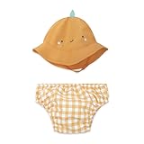 CULETÍN BAÑO Y GORRO CUADROS NIÑA NARANJA PICNIC TIME