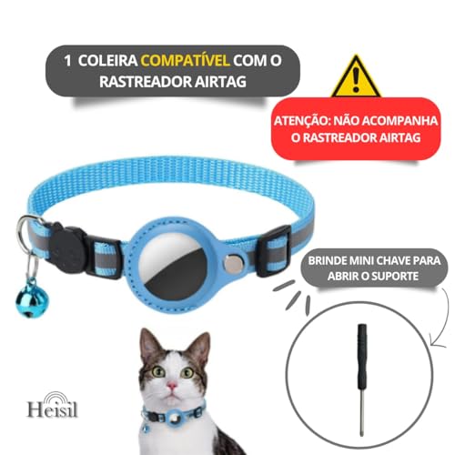 Coleira De Nylon E Couro Resistente, Compatível Com O Rastreador AirTag, Anti Perda, Fivela De Segur
