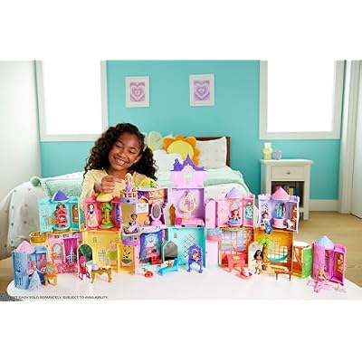 Mattel Disney Princess Toys, Rapunzel Storytime Stackers Doll House Tower with Rapunzel Small Doll, 1 Pascal Figure & 7 Accessories, Inspired by Movie