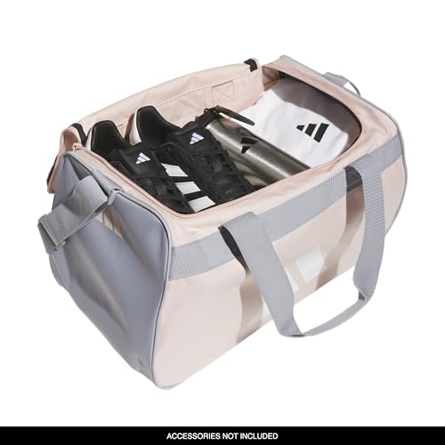 Image of adidas Power Gym Bag - Lightweight Small Duffel, Blush Pink /White /Halo Silver Grey, OSFA
